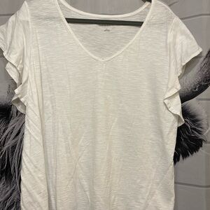 Caslon Women's White V-Neck Top